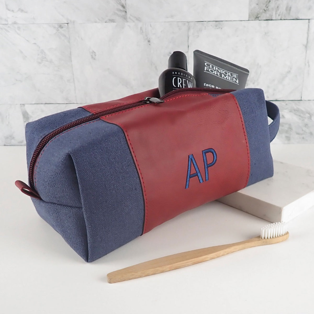 Embroidered Toiletry Bag Leather Embroidery Toiletry Bag