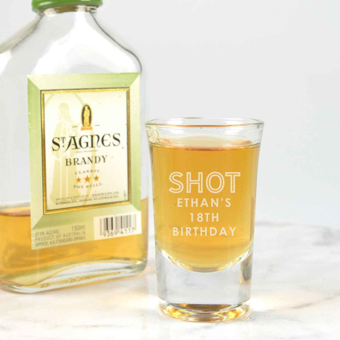 Personalised Engraved Premium 30th Birthday Shot Glass Present