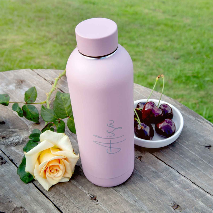 Customised Designed Engraved Stainless Steel Insulated Purple Water Bottle Mother's Day Gift