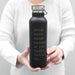 Custom Designed Engraved Drink More Water Comical Black Metal Insulated Drink Bottle