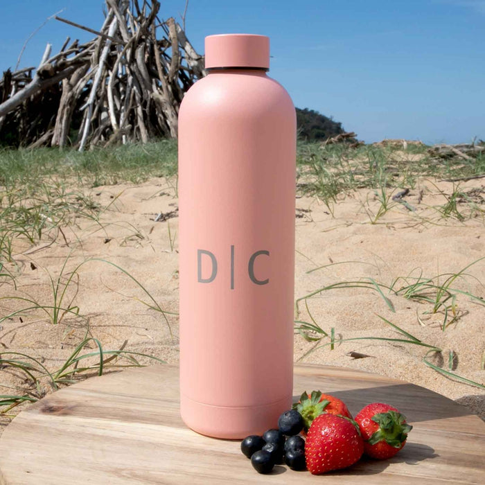 Personalised Engraved Initial Pink Salmon Luxe Matte Finish 750ml Water Bottle
