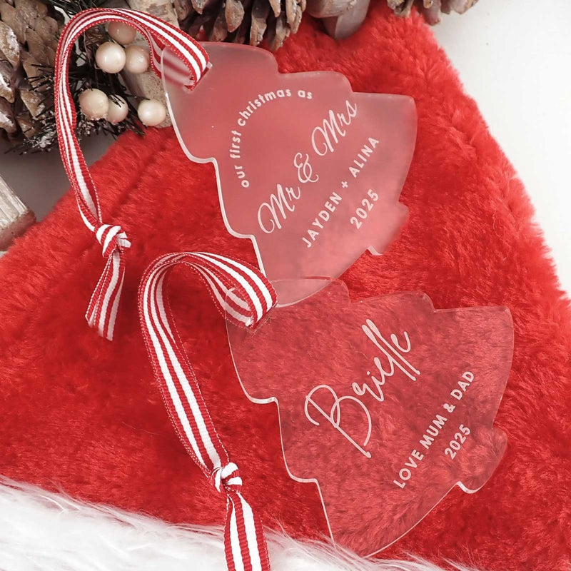 Engraved Acrylic Christmas Tree Decoration