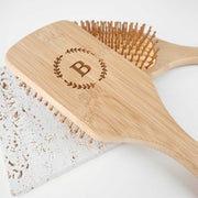 Custom Artwork Engraved Initials Monogrammed Bamboo Hair Brush Christmas Present