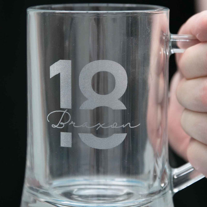 Customised Engraved Birthday 18th Milestone 500ml Beer Mug Present