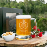 Custom Artwork Engraved Groomsman Best Man Groom Wedding Beer Mug Gift Box