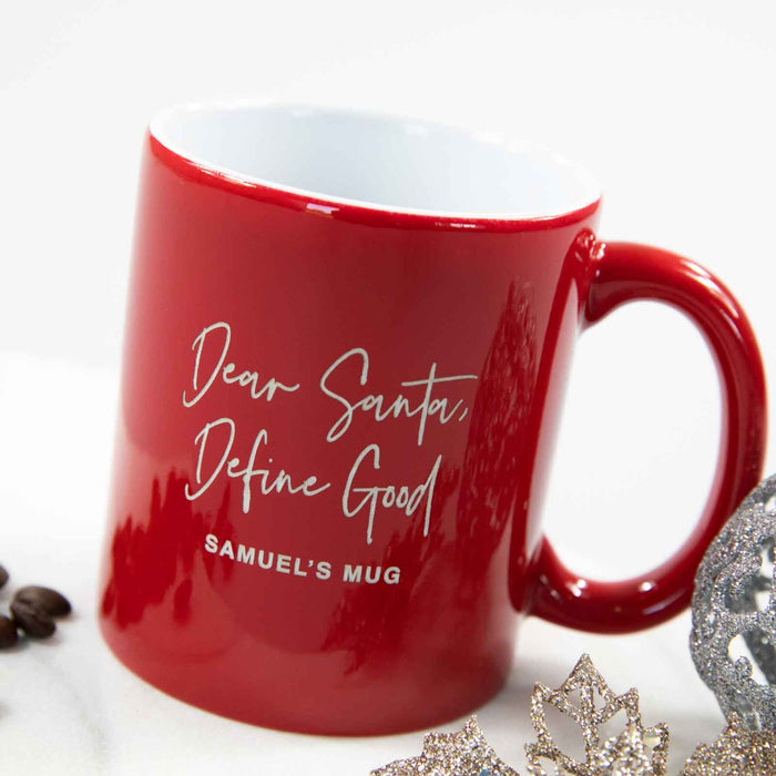 Personalised Engraved Christmas Reindeer Red Coffee Mug Present