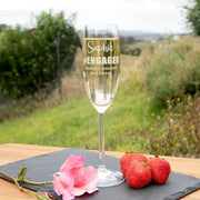 Custom designed Engraved Engagement Champagne glasses- The Future Mrs & Mr Surname Gift