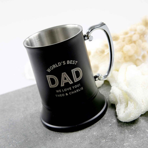 Customised Engraved Black Matte Father's Day Beer Stein Mug Present