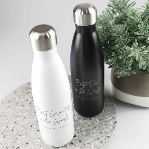 Custom Designed Engraved Father's Day "Best Grandad in the World" Metal Water Bottles Present