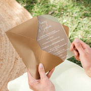 Custom Artwork Engraved 5x7 Frosted Acrylic Arch Wedding Invite