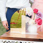 Custom Engraved Gold Frosted Bar Wedding Semi Arch Men