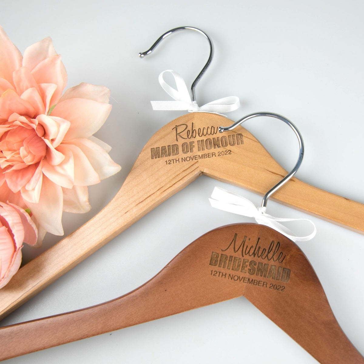 Engraved Bridal Party Wedding Hangers Personalised Favours