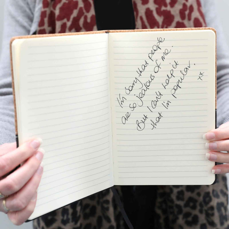 Personalised notebook with name engraved on outside