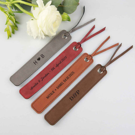 Customised Engraved Wedding Guest Names Leatherette Bookmarks Favours