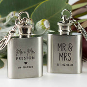 Engraved Wedding Silver Mini Hip Flask For Wedding