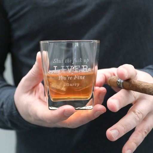 Shut Up Liver Personalised Scotch Glass