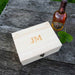 Custom Artwork Engraved Initials Wooden Gift Boxed Square Scotch Glass Twin Set with Whiskey Stones