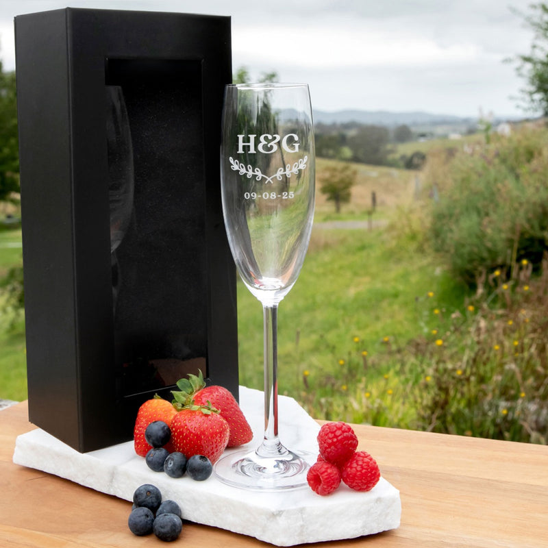 Customised Engraved Wedding Wine Glass Bride Groom Gift