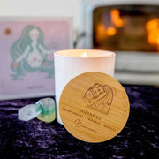 Birthday Custom Artwork Engraved Wooden Lid Zodiac Soy Black Candle with Wood Wick Aquarius