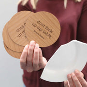 engraved personalised timber coasters inappropriate gift for home