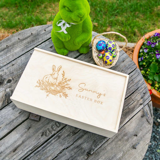 Personalised Engraved Wooden Easter Keepsake Box