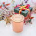 Ginger Bread Scented Rose Gold Wood Wick Soy Christmas Candle with Custom Engraved Wooden Lid Secret Santa Gift