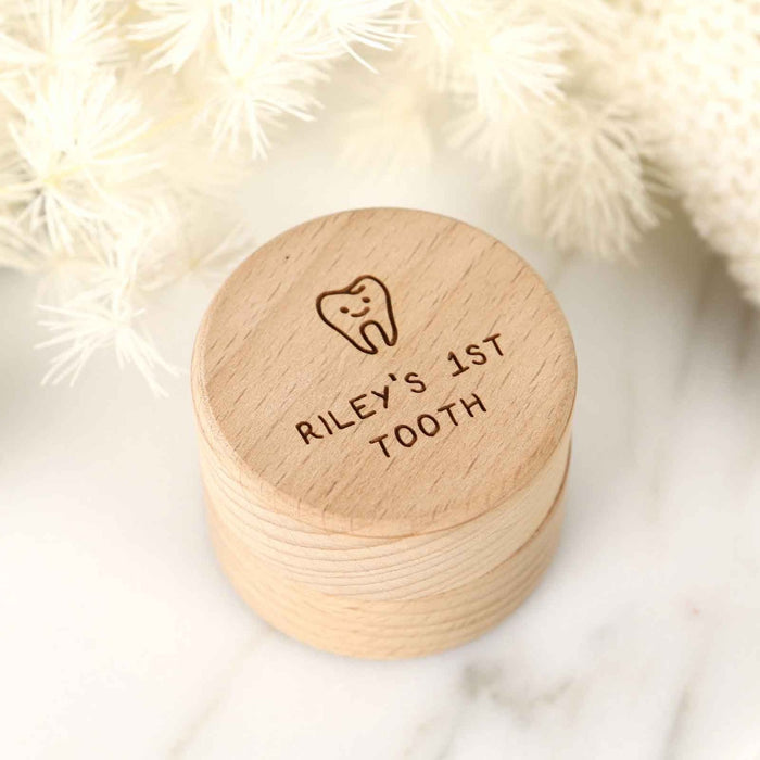 Custom Designed Engraved Small Wooden Tooth Fairy Box