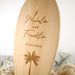 Custom Artwork Engraved Wooden Surfboard Wedding Reception Sign Gift