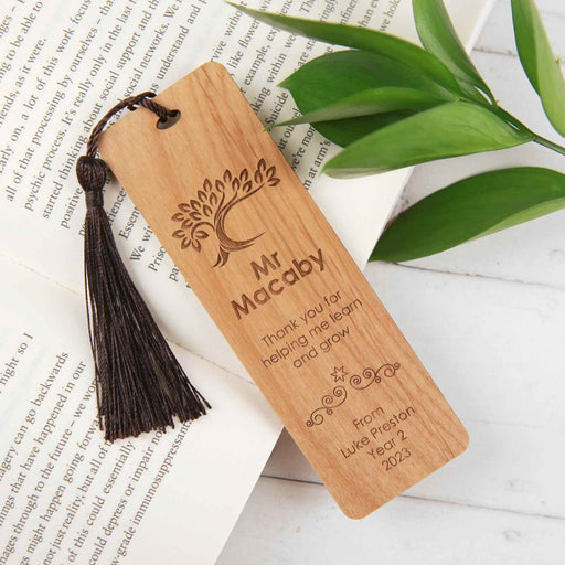 Personalised Engraved Wooden Teacher's Appreciation Christmas Bookmark Present