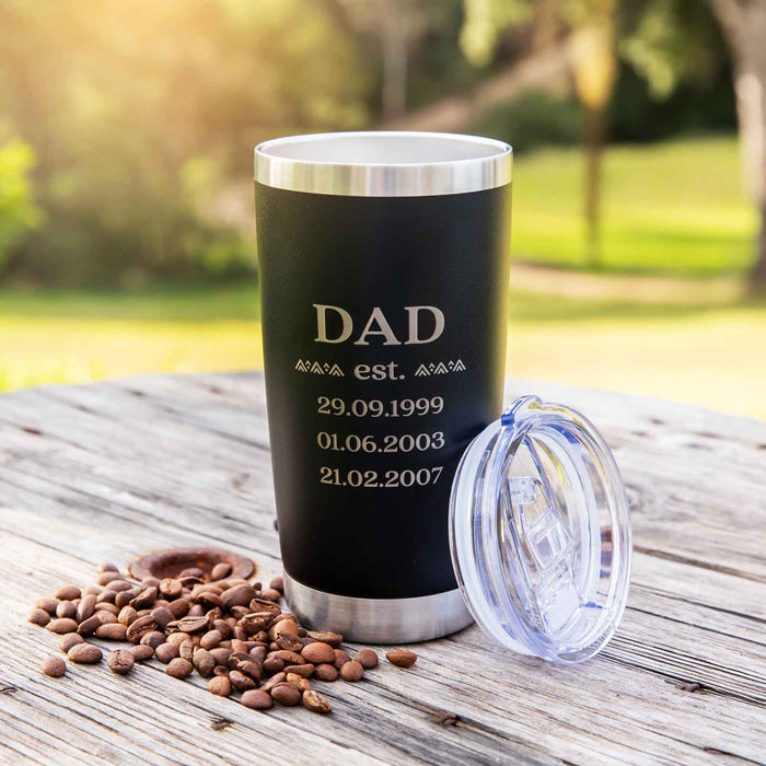Engraved Father's Day Stainless Steel Insulated Travel Mug 590ml Black / No  / None