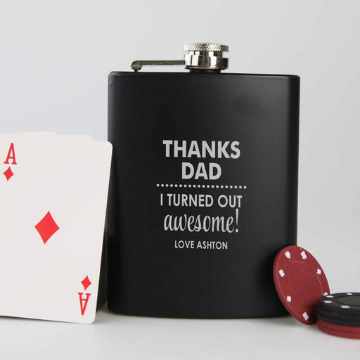 Customised Engraved Father's Day Black Hip Flask- Star Wars