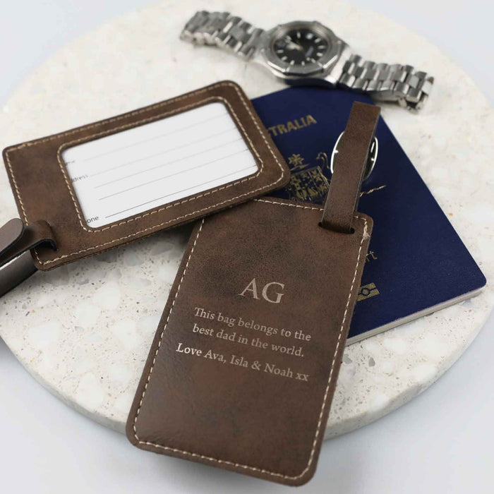 Personalised Engraved Father's Day Luggage Tag Present