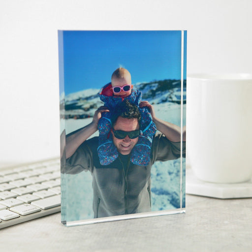 Personalised Colour Printed Father's Day Photo Acrylic Plaque and Message Present