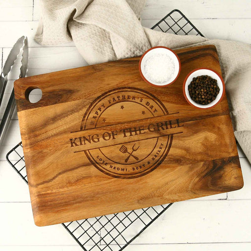 Personalised Engraved Father's Day Rectangle Wooden Serving Board