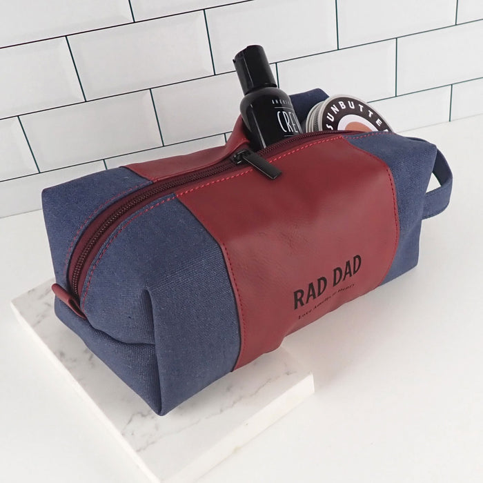 Customised Engraved Father's Day Ruby Blue Red Toiletries Carry Case