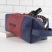Leather-look travel bag with laser-etched message