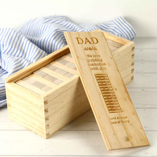 Personalised Engraved Wooden Jenga Tumbling Tower Game Father's Day Gift