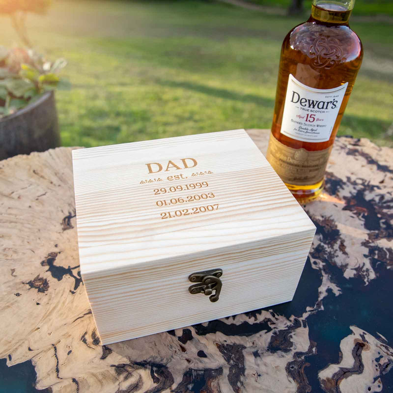 Wooden gift boxed scotch glass set for Dad, Grandad or Uncle