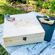 Premium wooden wine gift box with personalised details for special occasions
