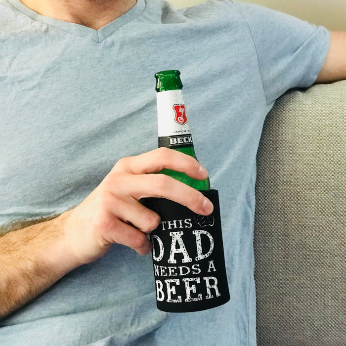 This Dad needs a Beer Black Stubby Holder
