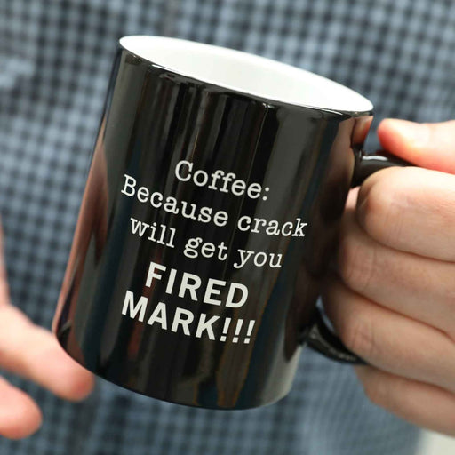 laser engraved black tea and coffee cup inappropriate present