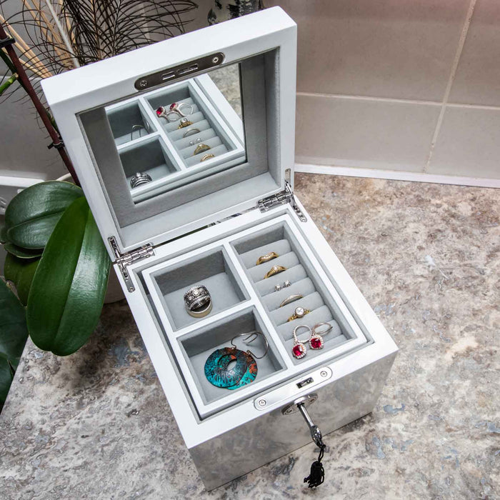 Engraved White Luxury Jewellery Box Personalised Favours