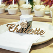 Customised Laser cut & Engraved Alder wood wedding reception name placecards