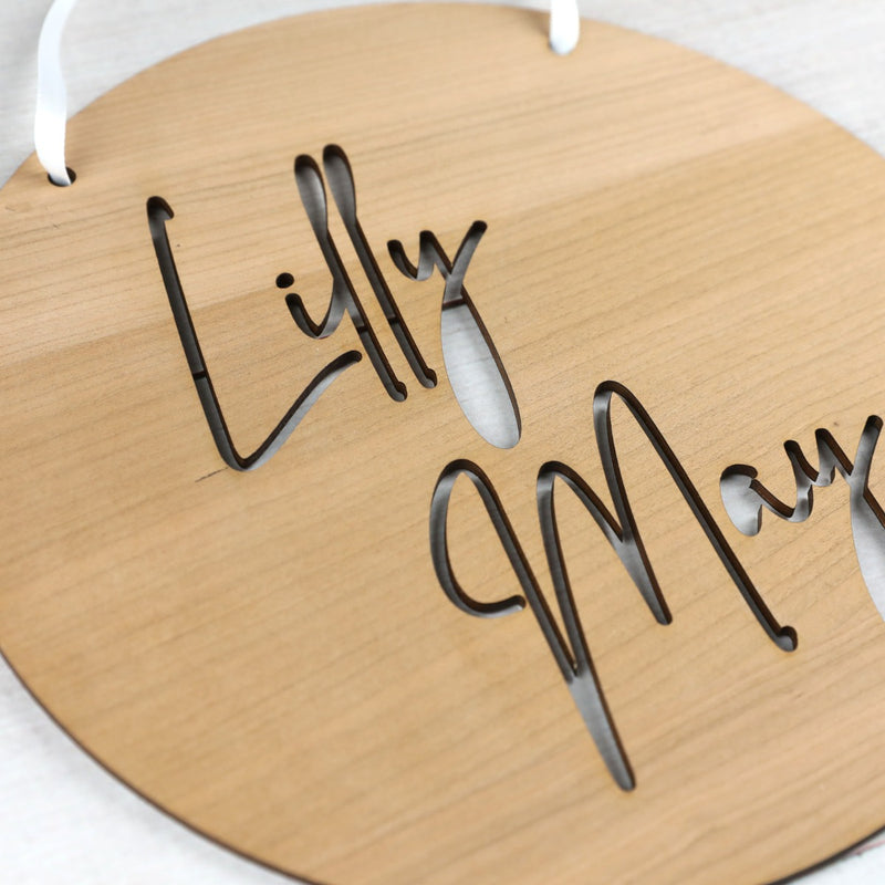 Custom Designed Laser Cut Wooden Name Plaque Door Sign
