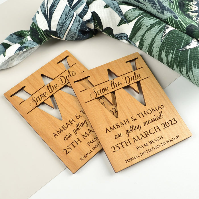 Laser Cut Wooden Wedding Save the Date | Personalised Favours