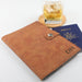 Customised Engraved Father's Day Tan Initials Leatherette Passport Holder Present
