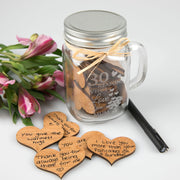 Personalised Engraved “30 Reasons Why I Love You” Jar with Wooden Hearts Mother's Day Present