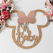 laser Cut Minnie Mouse Rose Gold Acrylic Bow 'Oh Baby' Bamboo Kids Wall Sign