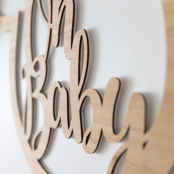 'Oh Baby' Bamboo Wooden Childs Bedroom Sign