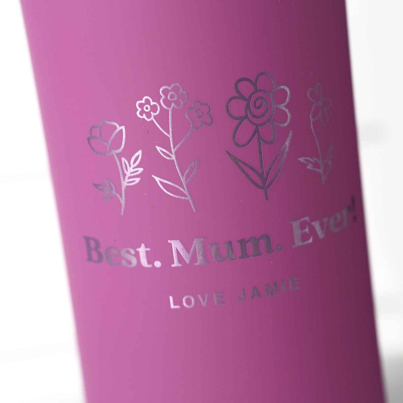 Custom Designed Mother's Day Engraved pink Insulated Stainless Steel Thermo Sports Drink Bottle Present